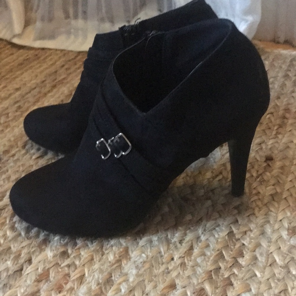 Black suede ankle boots